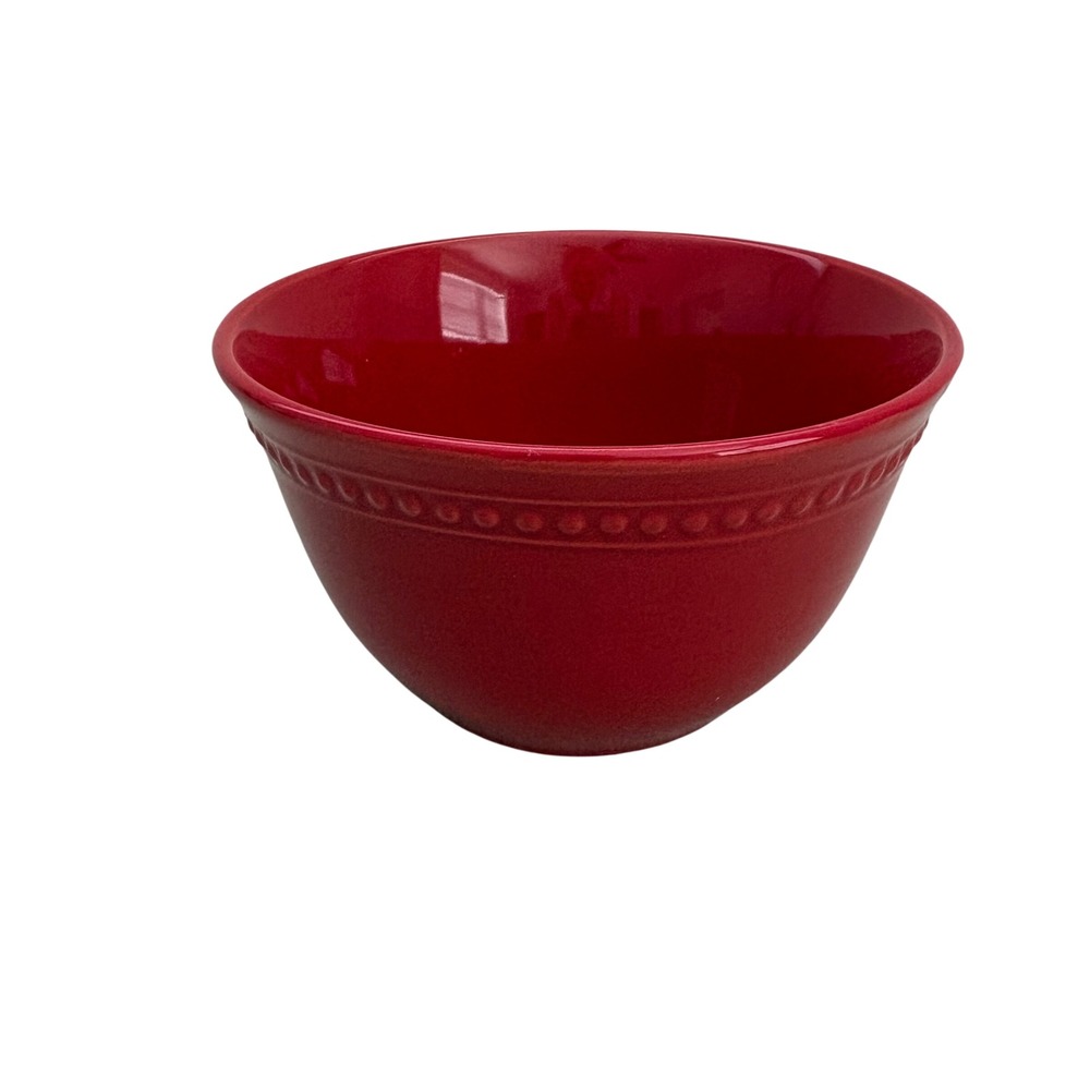 Pier 1 Imports Spice Route Paprika‎ Red Stoneware Beaded Cereal Soup Bowl 5.5"